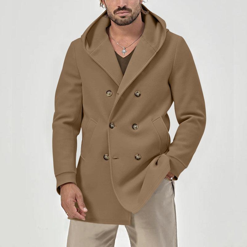Double-breasted Casual Windbreaker Jacket - WOMONA.COM