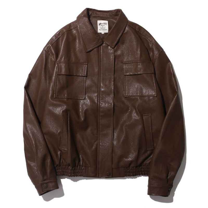 Japanese Vintage PU Motorcycle Leather Jacket - WOMONA.COM