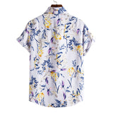 Men's Short-sleeved Casual Holiday Floral Shirt - WOMONA.COM