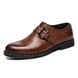 Spring Rivet Fashion Retro Dress Men's Leather Shoes British Style - WOMONA.COM