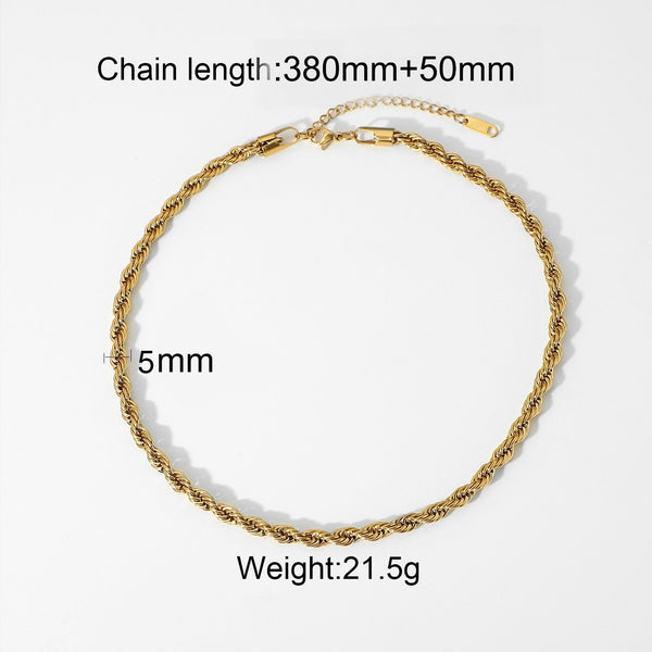 Chunky Double Snake Chain Necklace - WOMONA.COM