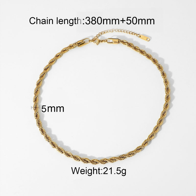 Chunky Double Snake Chain Necklace - WOMONA.COM