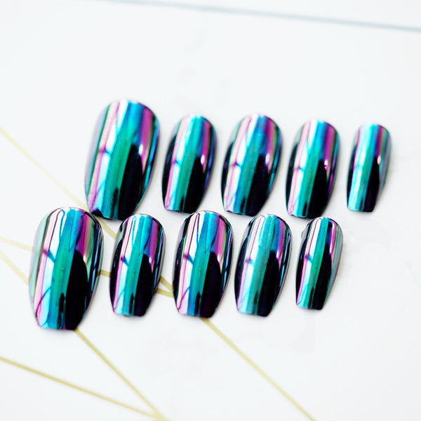 Color Changing Mirror Fake Nails - WOMONA.COM