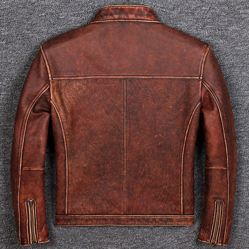 First Layer, Pure Leather Jacket - WOMONA.COM