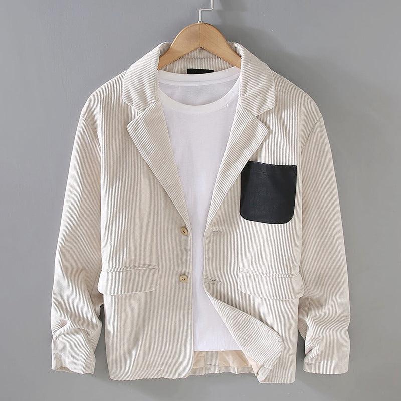 Retro Corduroy Cotton Suit Casual Loose Men's Jacket - WOMONA.COM