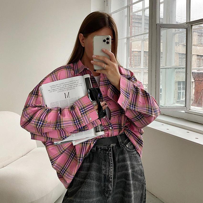 Women's Fashionable All-match Retro Classic Plaid Shirt - WOMONA.COM