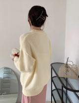 Women's Loose Soft Milk Knitted Jacquard Sweater - WOMONA.COM