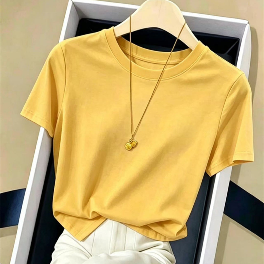 Women's Off-Shoulder Cotton Short Sleeve T-Shirt