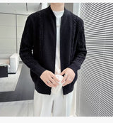 Design Sense Niche Zipper Knitted Cardigan For Men