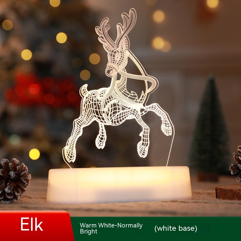 Christmas Decoration 3D Lamp Acrylic LED Night - WOMONA.COM