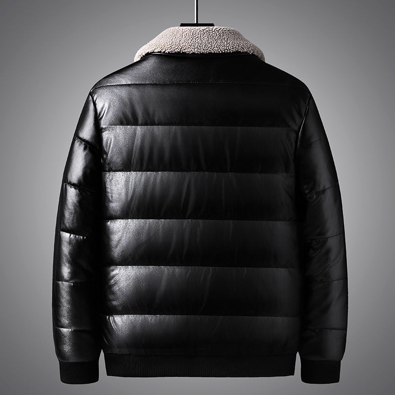 Lapel Collar Trendy Men's Winter Jacket Thickened - WOMONA.COM