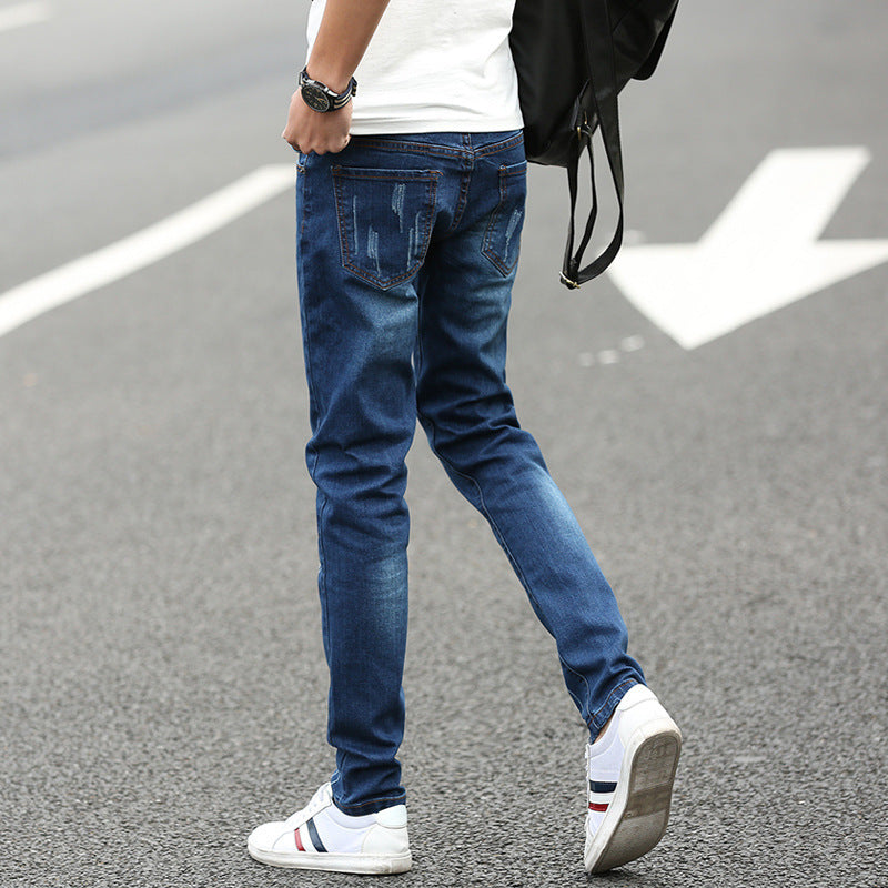 Summer Men's Denim Straight Pants - WOMONA.COM