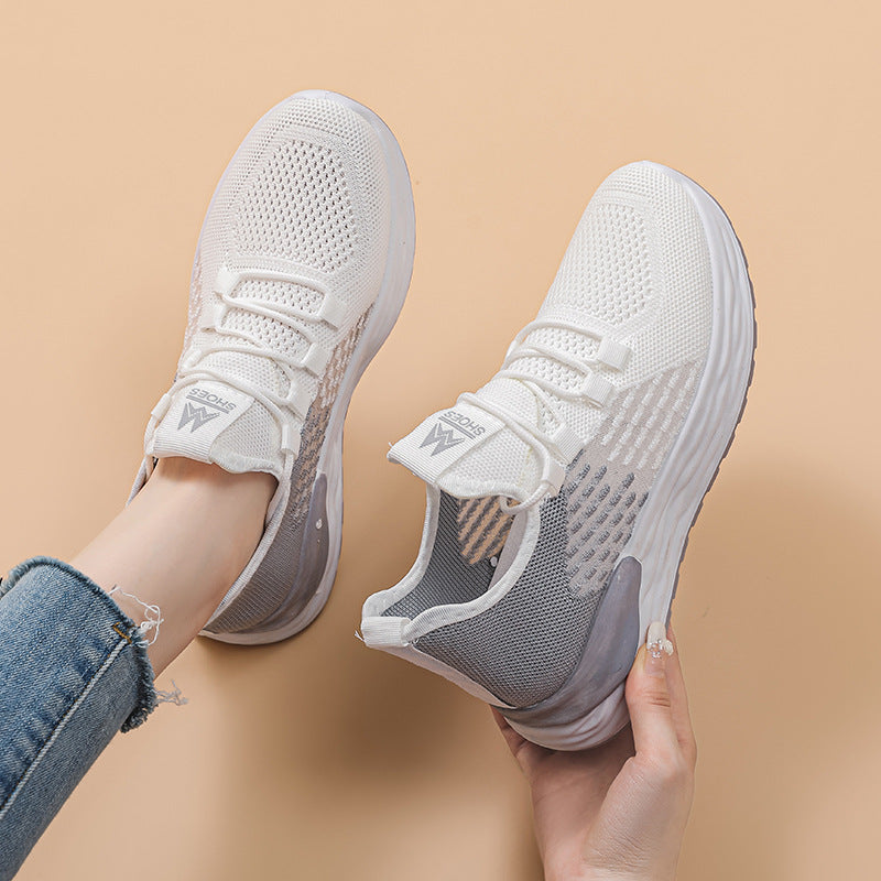 Sneakers Breathable Comfortable Hollowed Out Flying Mesh Surface - WOMONA.COM