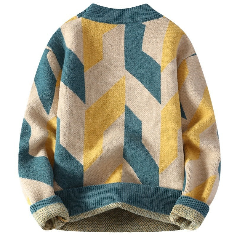 Winter Cool Contrast Color Sweater - WOMONA.COM