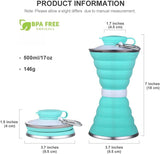 500ML Silicone Water Bottle Cup Foldable Leak Proof