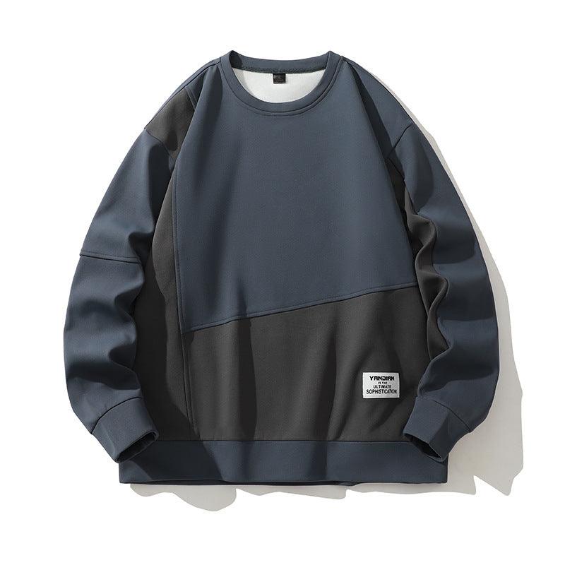 Composite Stitching Contrast Color Sweatshirt Men's - WOMONA.COM