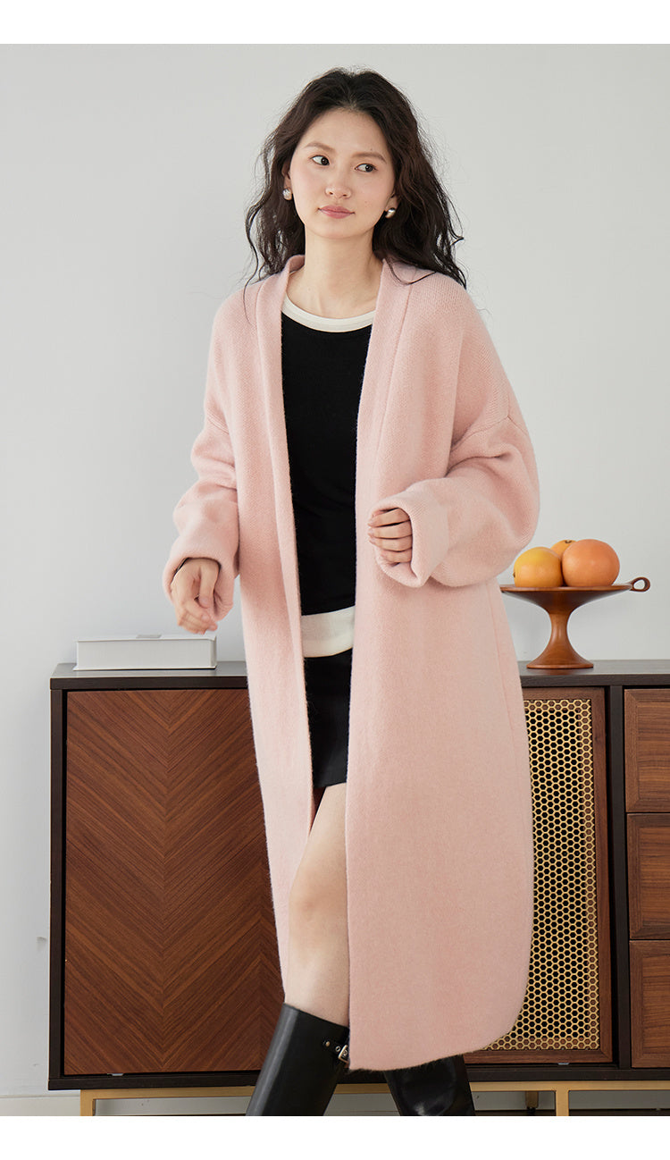 Long Knitted Cardigan Coat Women's Loose Knitted Top