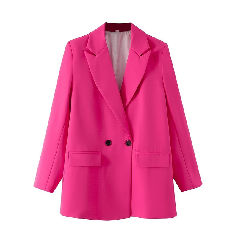 Women's Multicolor Double Breasted Coat Suit - WOMONA.COM