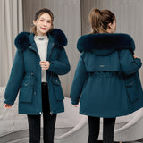 Waist Slimming Elegant Parka Cotton-padded Coat