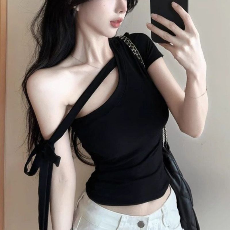 Women's Slim Off-Shoulder Short Sleeve T-Shirt