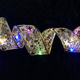 LED Lights Hot Stamping Double-layer Ribbon Christmas Decorations - WOMONA.COM