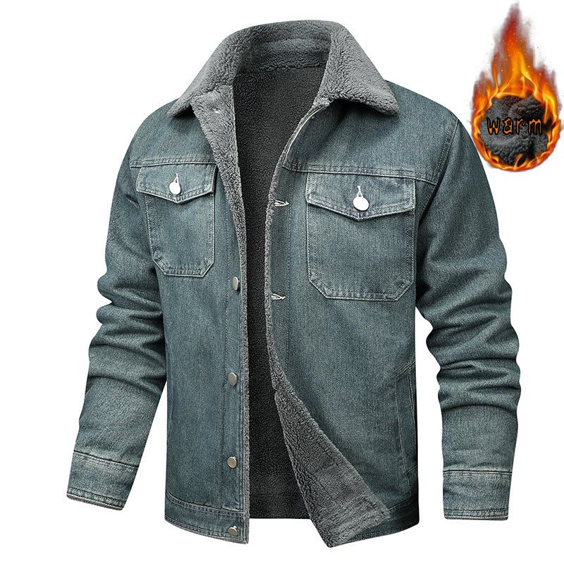 Men's fleece-lined denim jacket