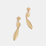 Long Simple Retro Alloy Leaf Earrings - WOMONA.COM