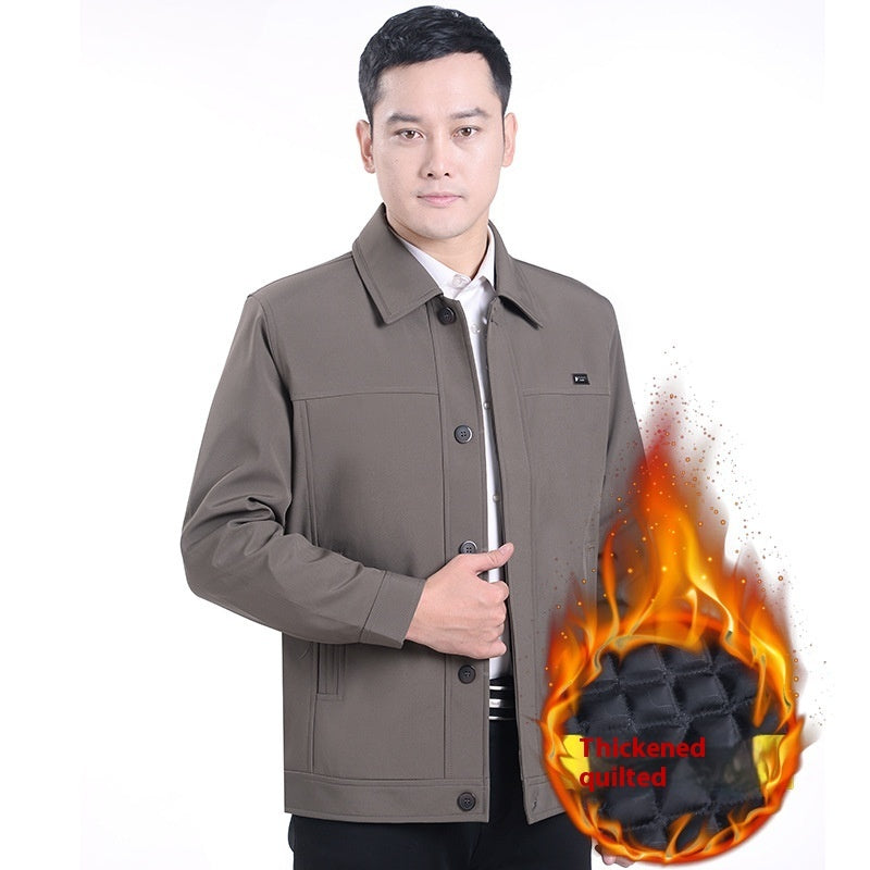 Middle-aged Men's Casual Jacket Autumn Outerwear Top - WOMONA.COM