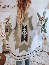 Tribal Knitted Cardigan Sweater Coat Blouse - WOMONA.COM