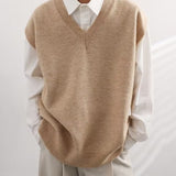 Men's V-neck Fashionable Jacket Sweater Vest Wool - WOMONA.COM