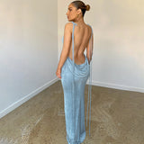 Women's Backless Sexy Strap Slim Dress - WOMONA.COM