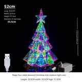 Colorful Christmas Tree Four-sided Diamond Luminous Decorative Ornaments - WOMONA.COM