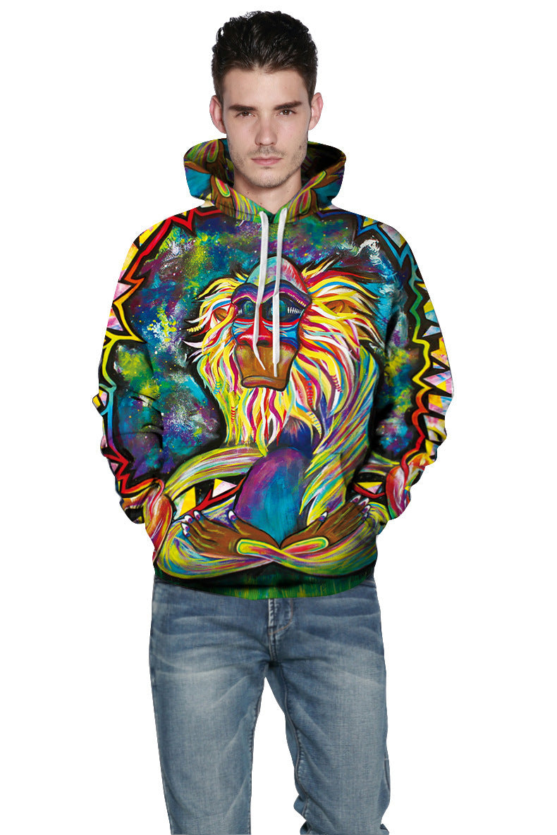 Fashion Men&Women Hoodie Monkey 3d Print Sweatshirts - WOMONA.COM