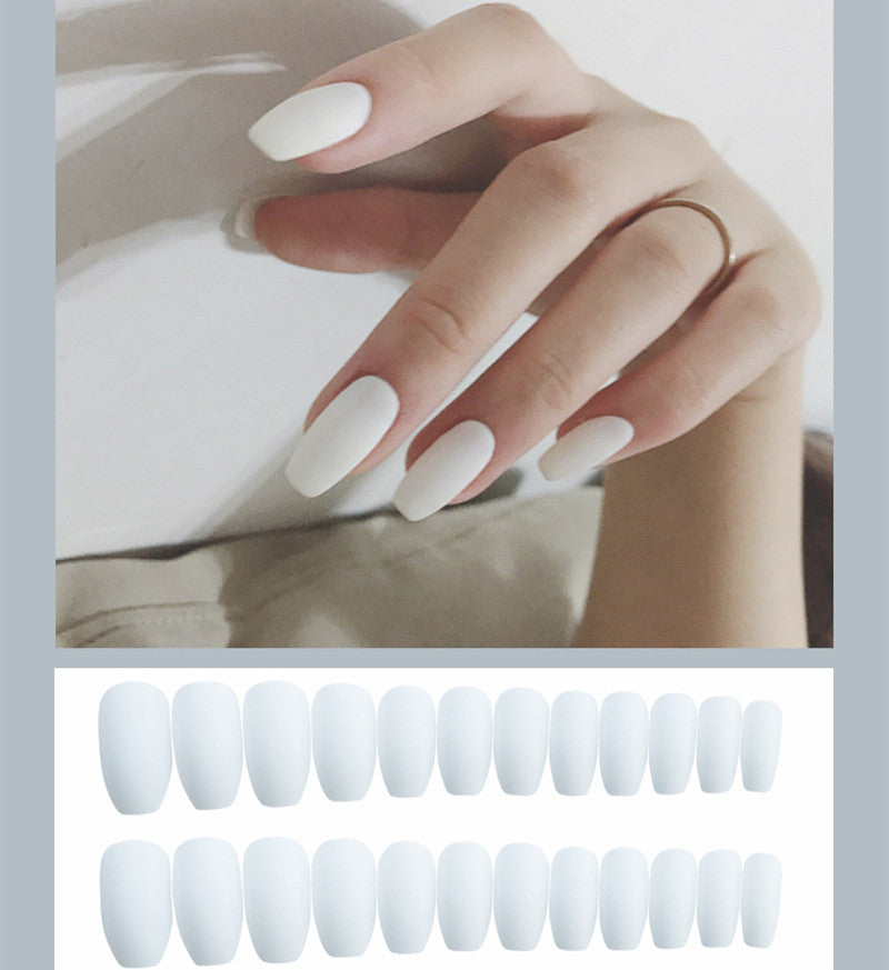 Frosted ballet fake nails - WOMONA.COM