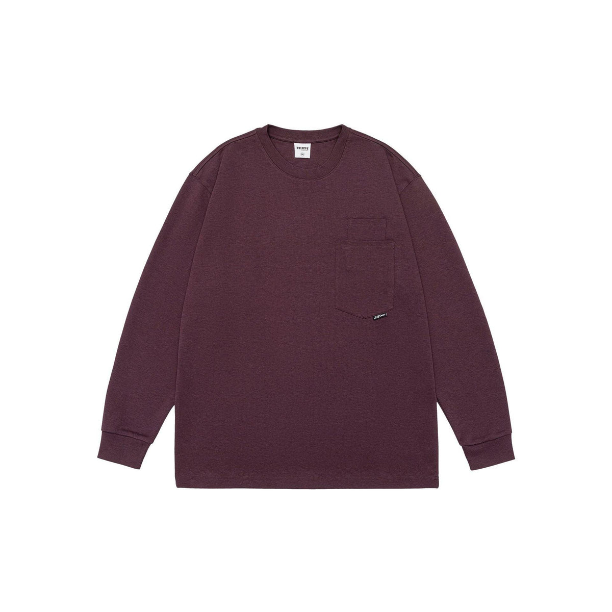 Heavy Solid Color Long Sleeve T-shirt For Men - WOMONA.COM