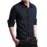 Spring Men's Shirts, Long Sleeves, Pure Cotton - WOMONA.COM