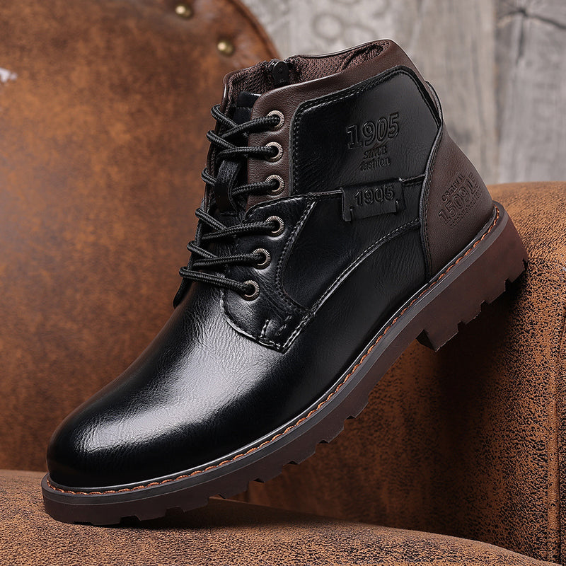 Men's Boots Motorcycle Boots Mid-calf - WOMONA.COM