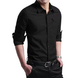 Spring Men's Shirts, Long Sleeves, Pure Cotton - WOMONA.COM