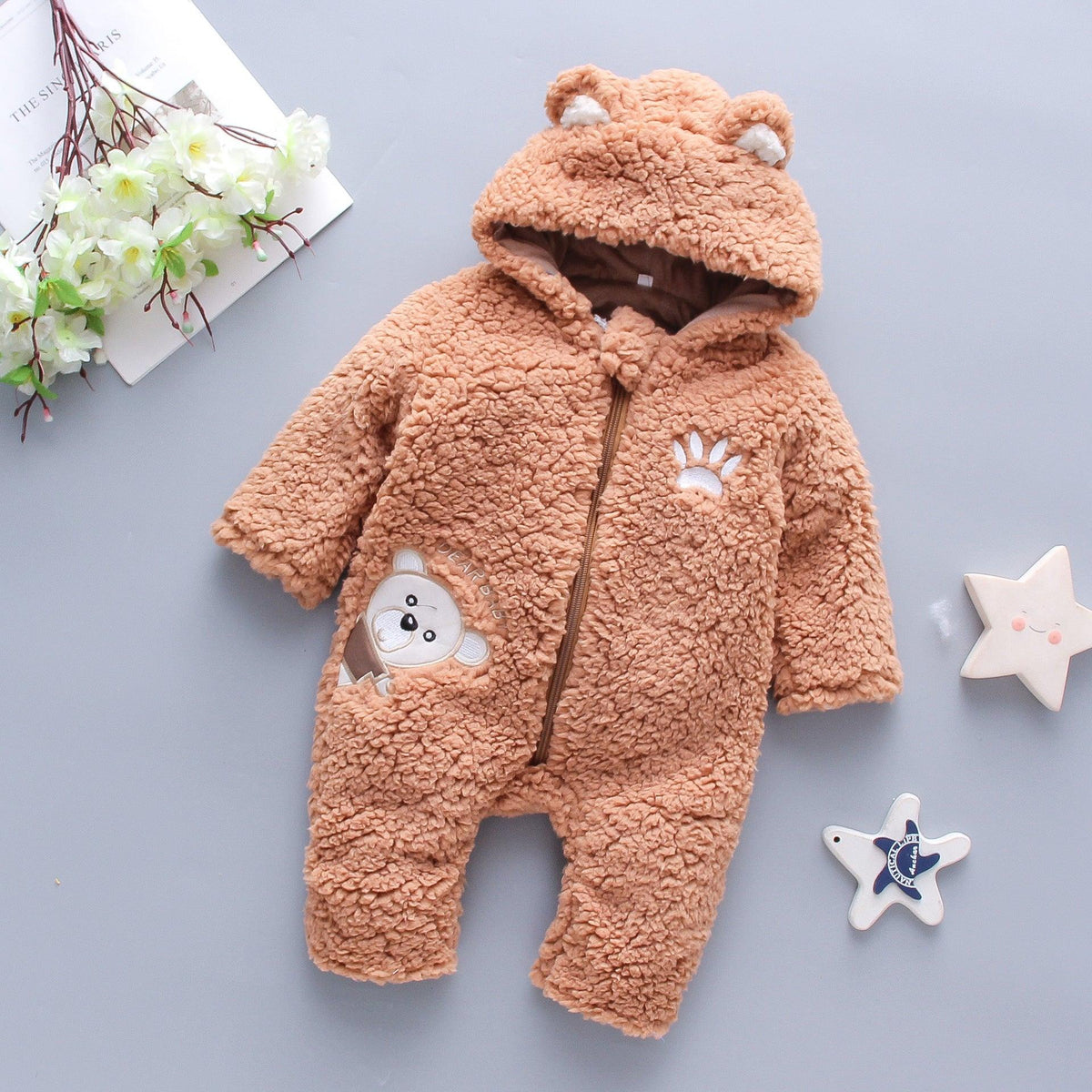 Winter Baby Boy Girl Romper Cotton Clothes - WOMONA.COM