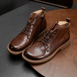 Genuine Leather Fashion Martin Boots For Men - WOMONA.COM