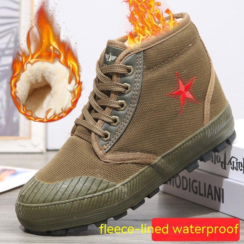 Non-slip Labor Protection Rubber Shoes Fleece-lined - WOMONA.COM