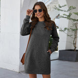 Round Neck Long Sleeve Women's Dress Sweater