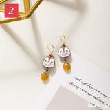 warm caramel earrings - WOMONA.COM