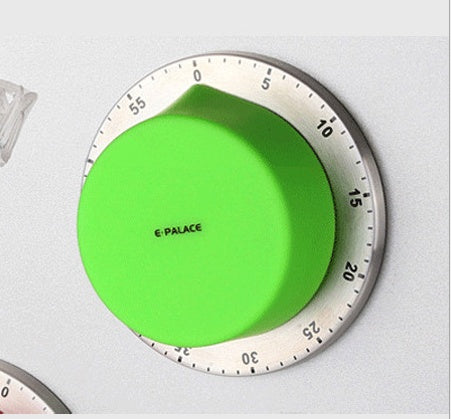 Mechanical timer with bright green inner dial and numbered outer ring