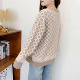 Diamond pattern sweater - WOMONA.COM