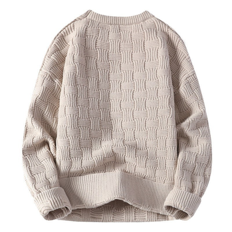 Knitted Men's New Fashion Round Neck Sweater - WOMONA.COM