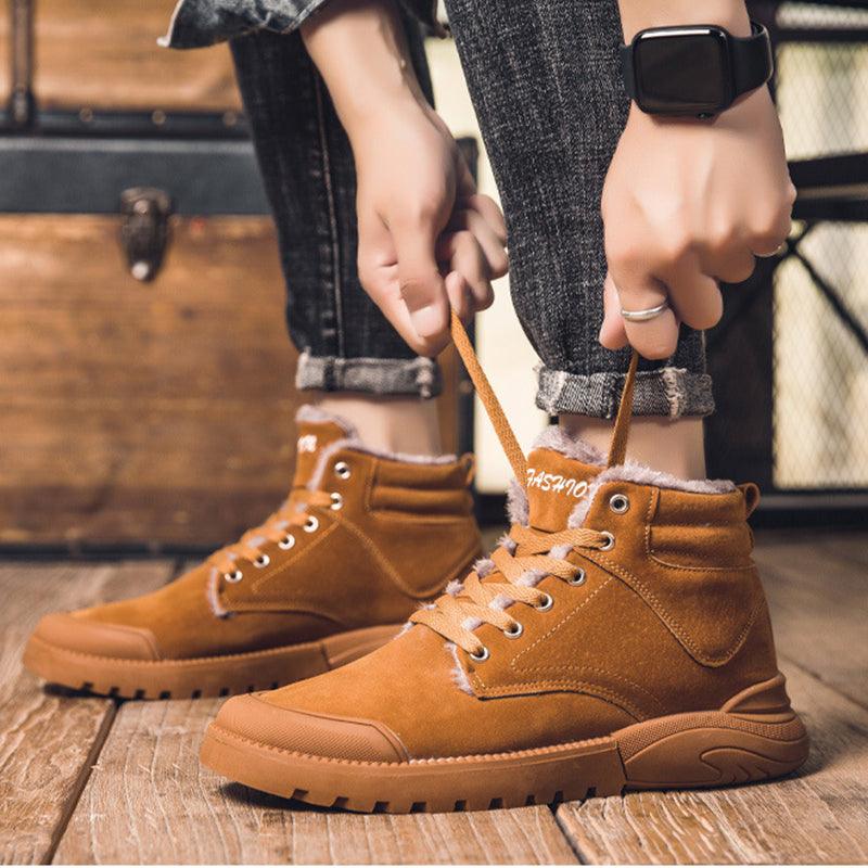 Ankle Boots Men Winter Warm Plush Shoes - WOMONA.COM