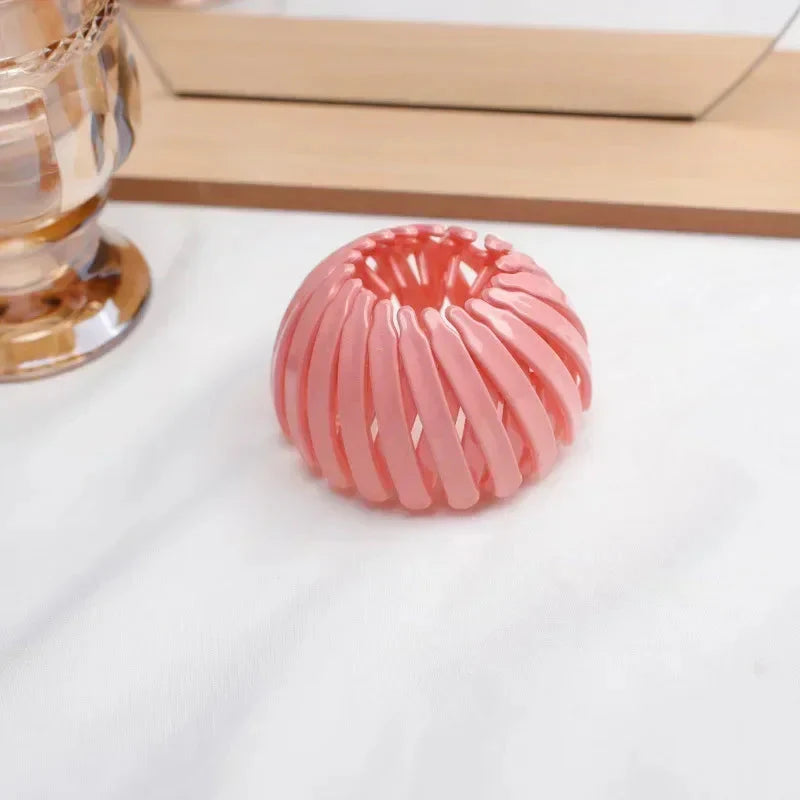 Women's Bird Nest Shaped Ponytail Hair Clip – Magic Lazy Braider Hairpin - Pink