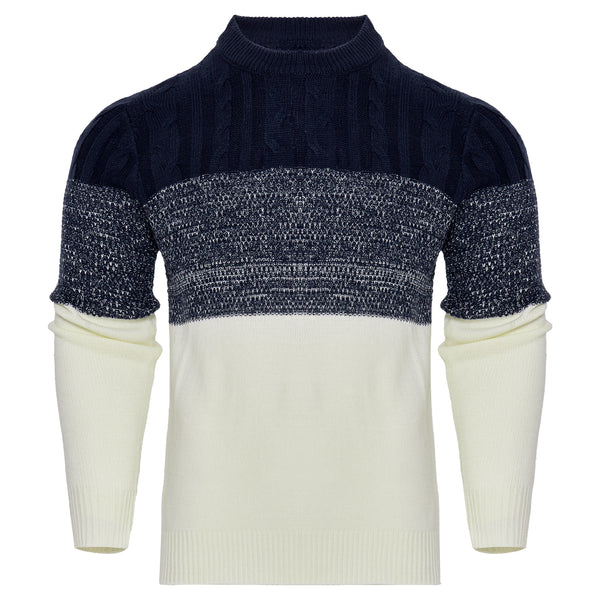 Men's Casual Cable Knit Pullover Sweater - WOMONA.COM