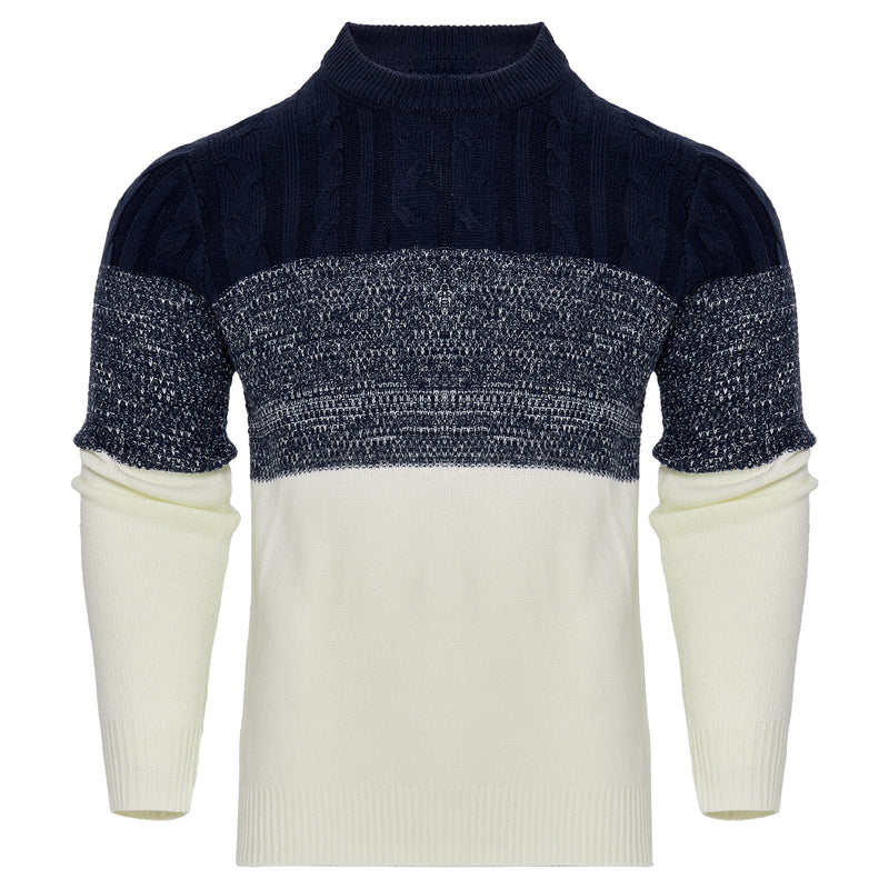 Men's Casual Cable Knit Pullover Sweater - WOMONA.COM